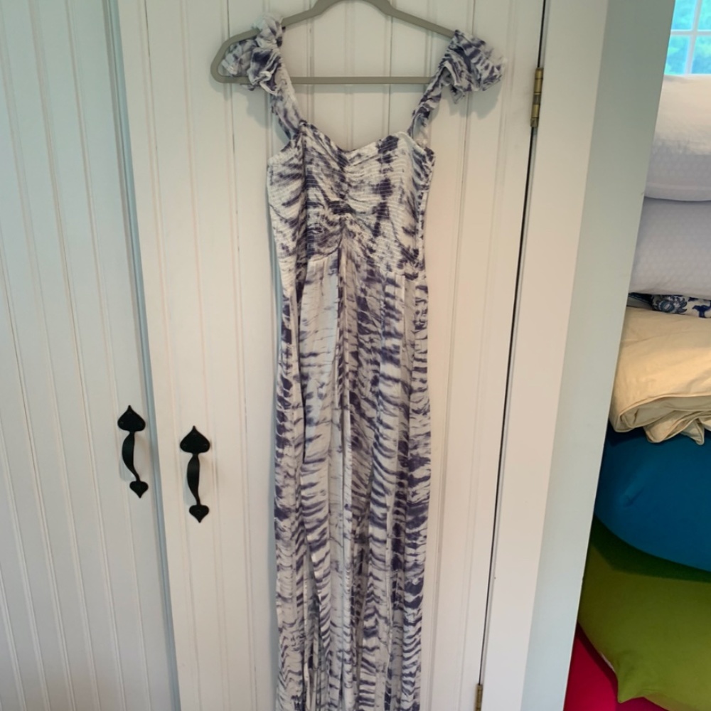 Surf Gypsy Maxi Dress - Blue and white pattern